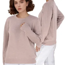 brazowy-sweter-damski-wiskoza-eleganckie-modne-dlugi-rekaw