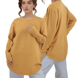 zolty-sweter-damski-welniane-dlugi-rekaw-eleganckie-modne