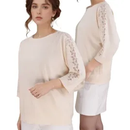 bezowy-sweter-damski-wiskoza-klasyczne-eleganckie-modne-swetry-3-4-rekaw
