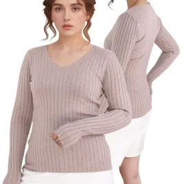 brazowy-sweter-damski-wiskoza-klasyczne-eleganckie-modne-swetry-dlugi-rekaw