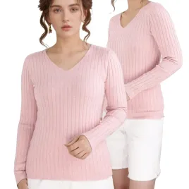 rozowy-sweter-damski-wiskoza-klasyczne-eleganckie-modne-swetry-dlugi-rekaw