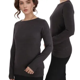 szary-sweter-damski-wiskoza-klasyczne-eleganckie-modne-swetry-dlugi-rekaw