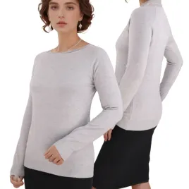 szary-sweter-damski-wiskoza-klasyczne-eleganckie-modne-swetry-dlugi-rekaw