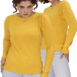 zolty-sweter-damski-wiskoza-klasyczne-eleganckie-modne-swetry-dlugi-rekaw