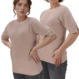 brazowy-sweter-damski-wiskoza-klasyczne-swetry-krotki-rekaw-na-jesien
