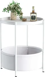 maly-okragly-stolik-2-poziomy-do-salonu-sypialni-patio-bialy-445-x-52-cm