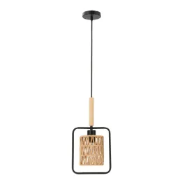 crown-lampa-wiszaca-czarny-1x40w-e27-abazur-bezowy