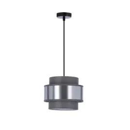 hare-lampa-wiszaca-czarny-1x60w-e27-abazur-szary-srebrny