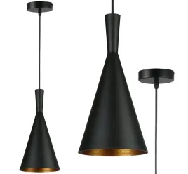 lampa-wiszaca-led-sufitowa-e27-pinio-zyrandol-stozek-czarno-zlota