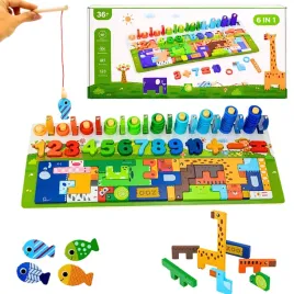 drewniana-ukladanka-edukacyjna-zoo-klocki-magnetyczne-drewniana-tablica-6w1