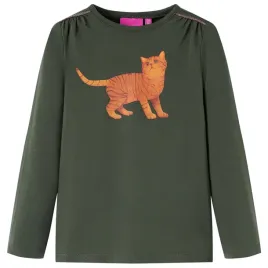 koszulka-dziecieca-khaki-z-kotkiem-rozmiar-128