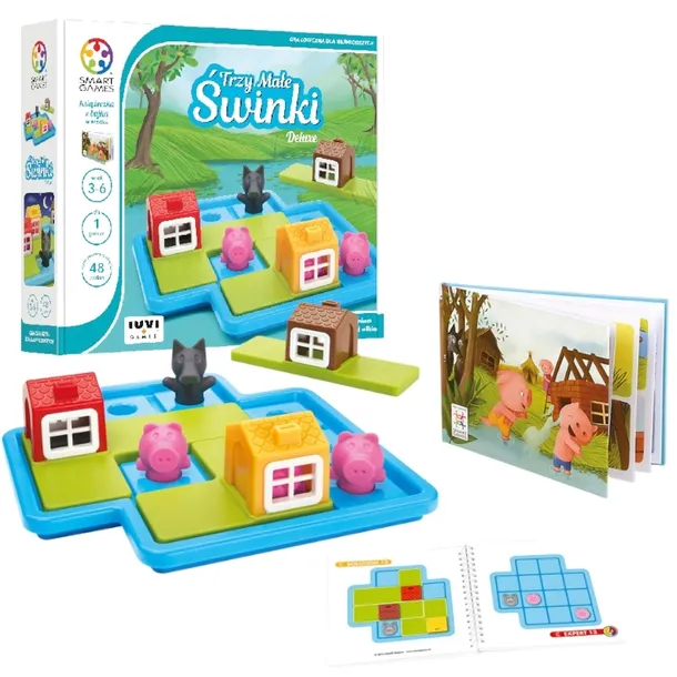 SMART GAMES GRA PLANSZOWA TRZY MAŁE ŚWINKI DELUXE PL IUVI GAMES EDUKACYJNE