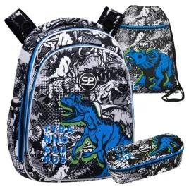 coolpack-zestaw-plecak-duzy-turtle-worek-na-buty-piornik-saszetka-t-rex