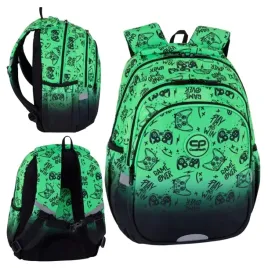coolpack-jerry-plecak-szkolny-3komorowy-dla-dzieci-game-over-gradient-green