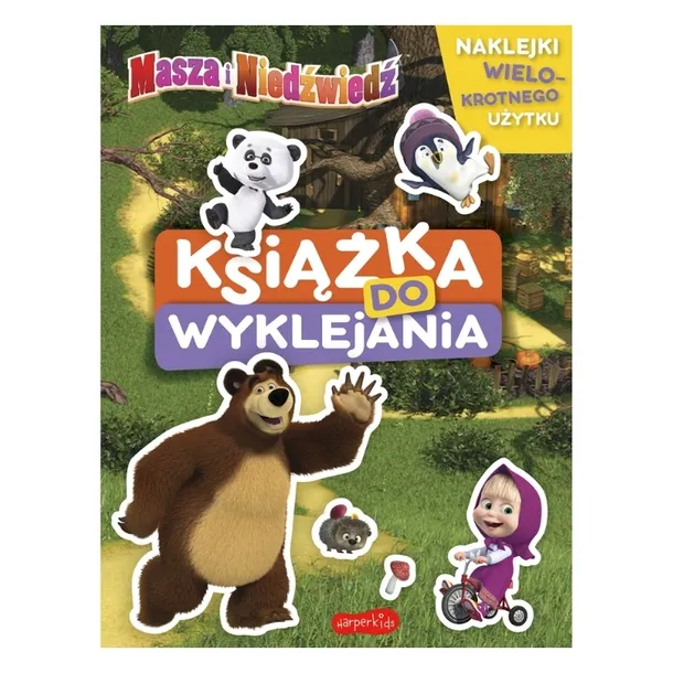 HARPERKIDS MASZA I NIEDŹWIEDŹ KSIĄŻKA DO WYKLEJANIA NAKLEJKI DLA DZIECI