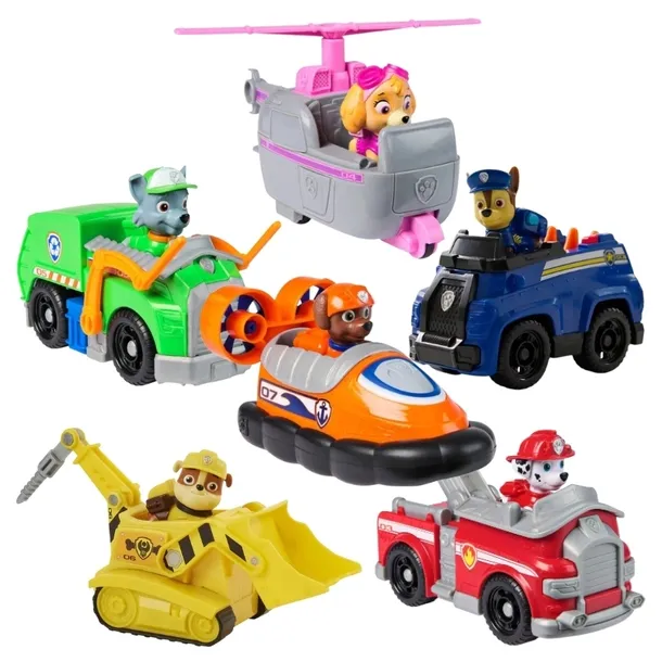 ZESTAW PSI PATROL 6w1 POJAZD FIGURKA SKYE MARSHALL CHASE RUBBLE ROCKY ZUMA