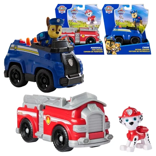 ZESTAW PSI PATROL 2 x POJAZD FIGURKA MARSHALL WÓZ STRAŻACKI SKYE HELIKOPTER