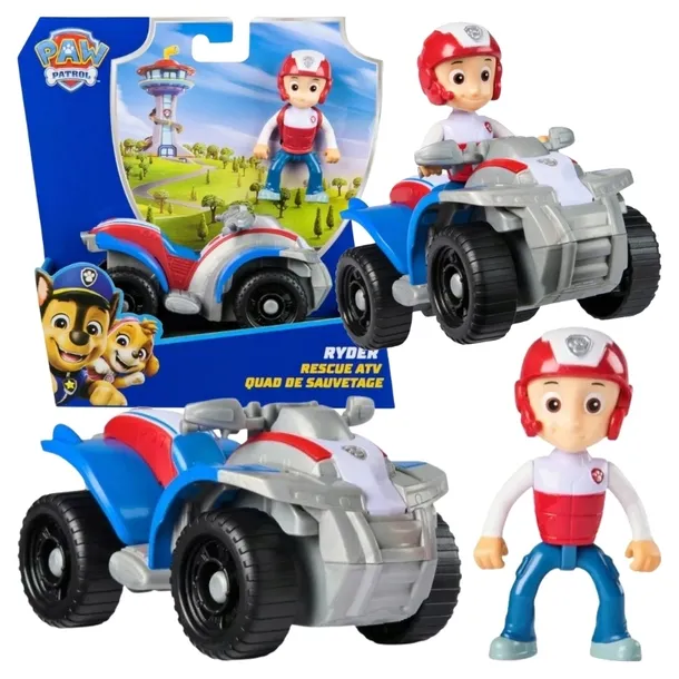 PSI PATROL PAW PATROL RYDER ZESTAW FIGURKA + POJAZD QUAD RATUNKOWY 3+