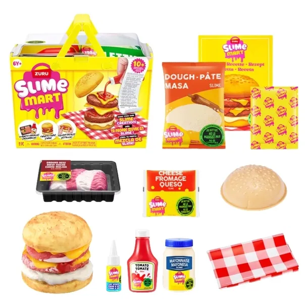 SLIME MART S1 BURGER MASA PLASTYCZNA DIY ZESTAW KREATYWNY DLA DZIECI 6+