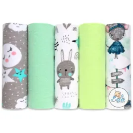 ega-kids-zestaw-pieluszki-flanelowe-drukowane-jednokolorowe-5-szt-70x80-cm