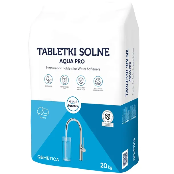Sól w tabletkach , tabletki solne AQUA PRO zmiękczaczy 20 KG op. zastępcze