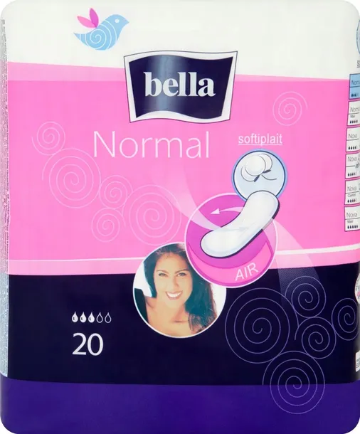 BELLA NORMAL PODPASKI HIGIENICZNE KLASYCZNE BEZ SKRZYDEŁEK MIĘKKIE 20 SZT.