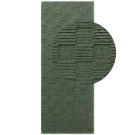 chodnik-welniany-80x200cm-zielony-recznie-tkany-jednokolorowy