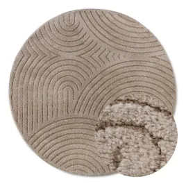 dywan-okragly-pluszowy-do-salonu-200cmmiekkie-bezowe-wlosie-wycinane-3d