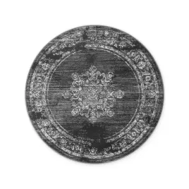 dywan-okragly-do-salonu-160cm-tradycyjny-wzorgrafitowo-kremowy