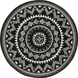 dywan-okragly-do-salonu-200cm-czarno-kremowy-wzor-mandala-z-miekki-wlosem