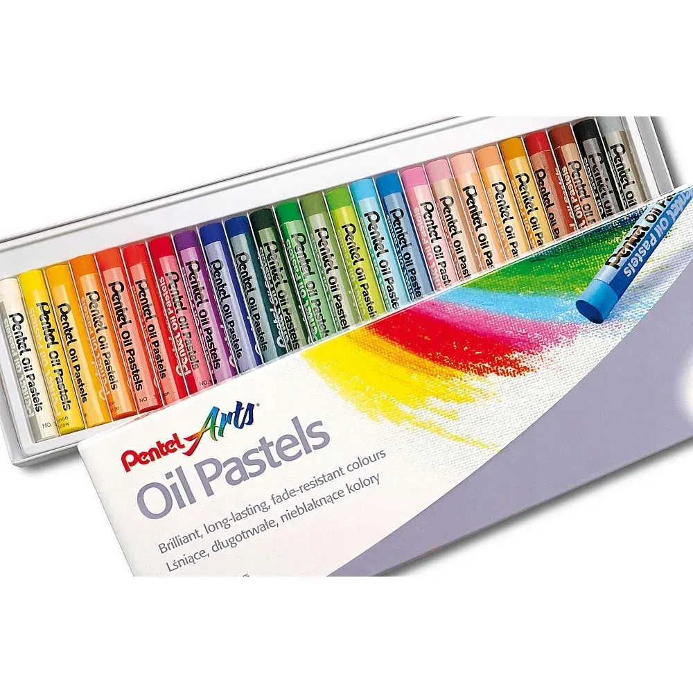 pentel-pastele-kredki-olejne-25-kolorow-stan-nowy
