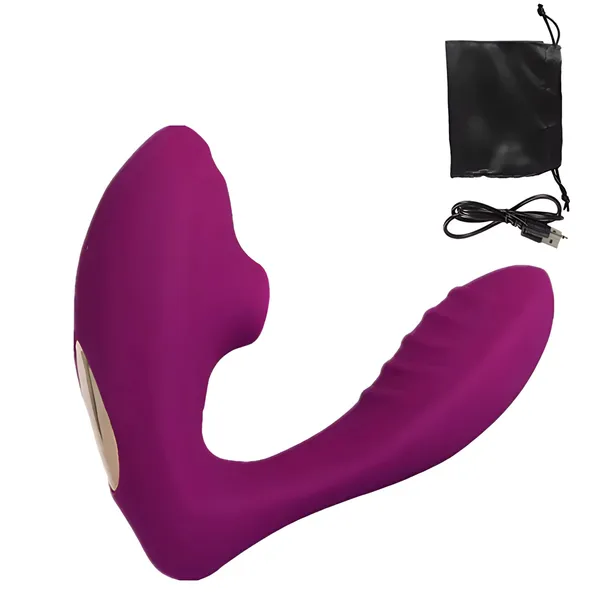 MASAŻER MOTYLEK Z PENISEM, SSĄCY ŁECHTACZKĘ WIBRATOR