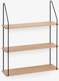 polka-scienna-3-poziomy-czarny-naturalny-mdf