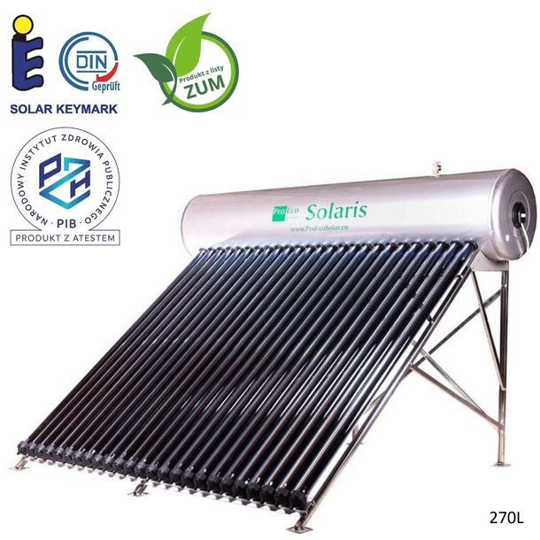 Kolektor słoneczny Ciśnieniowy PROECO SOLARIS P-270 Econo Podgrzewacz wody 270L