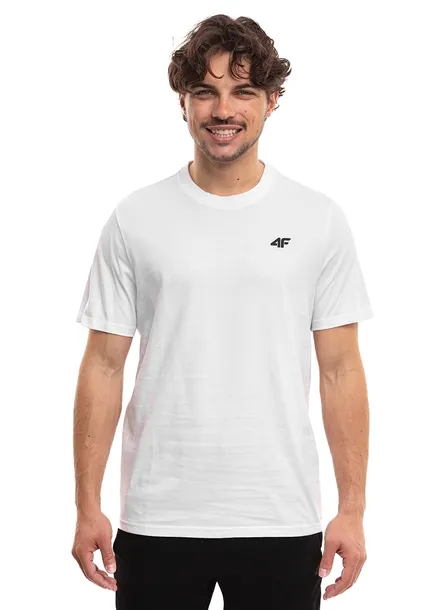 Koszulka 4F Biała Męska T-Shirt Bawełniana Klasyczna Sportowa roz. M