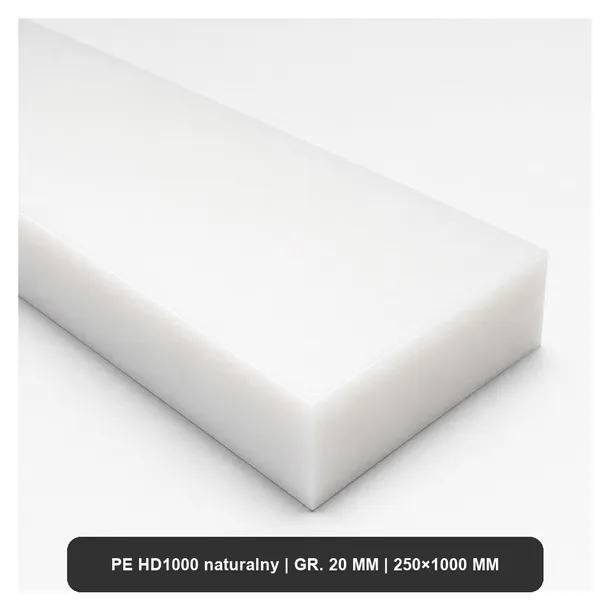 Płyta Pe Hd1000 Gr.   20 Mm Naturalna 250X1000Mm