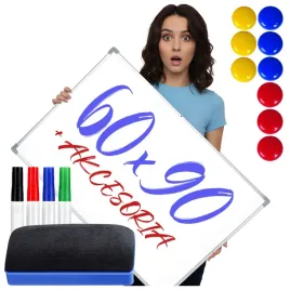 tablica-suchoscieralna-magnetyczna-90x60-biala-na-sciane-pisaki-gabka-mages