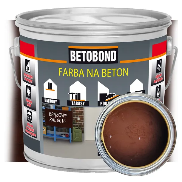 Farba do Betonu Kostki Bruk BRĄZOWA 2,5L BETOBOND Odporna na Wycieranie