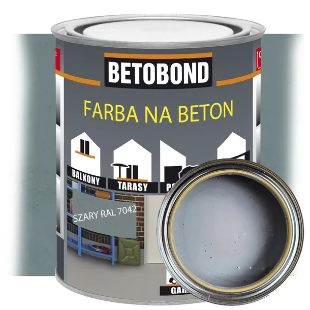 Farba do Betonu Kostki Brukowej SZARA 0,75L BETOBOND Odporna na Wycieranie