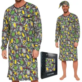 koszula-nocna-meska-pizama-ze-szlafmyca-dlugi-rekaw-cornette-110-05-xxl