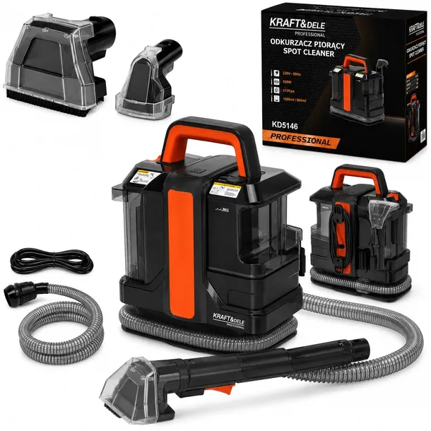 ODKURZACZ PIORĄCY MOKRO SUCHO 500W 12KPA DWA ZBIORNIKI KRAFT&DELE KD5146