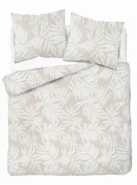 posciel-220x200-bezowa-w-liscie-tropikalny-wzor-100percent-bawelna-soft-meadow