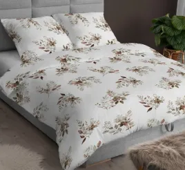 posciel-bawelniana-140x200-biala-bezowa-kwiaty-zapinana-na-suwak-karo
