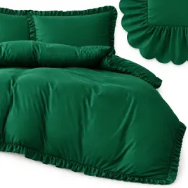 posciel-160x200-zielona-z-falbanka-2x70x80-komplet-3cz-ekskluzywna-premium
