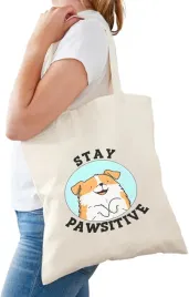 bawelniana-torba-na-zakupy-ecru-nadruk-wzory-psy-stay-pawsitive