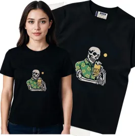 koszulka-damska-czarny-bawelna-t-shirt-s-nadruk