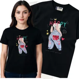 koszulka-damska-czarny-bawelna-t-shirt-s-nadruk