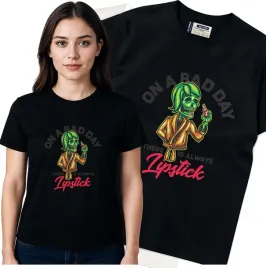 koszulka-damska-czarny-bawelna-t-shirt-s-nadruk