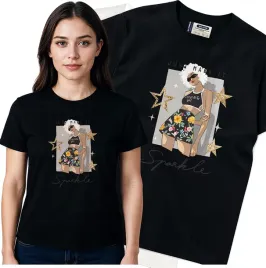 koszulka-damska-czarny-bawelna-t-shirt-s-nadruk
