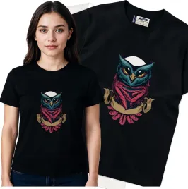 koszulka-damska-czarny-bawelna-t-shirt-s-nadruk